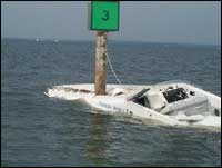 Speed Boat Hits Marker